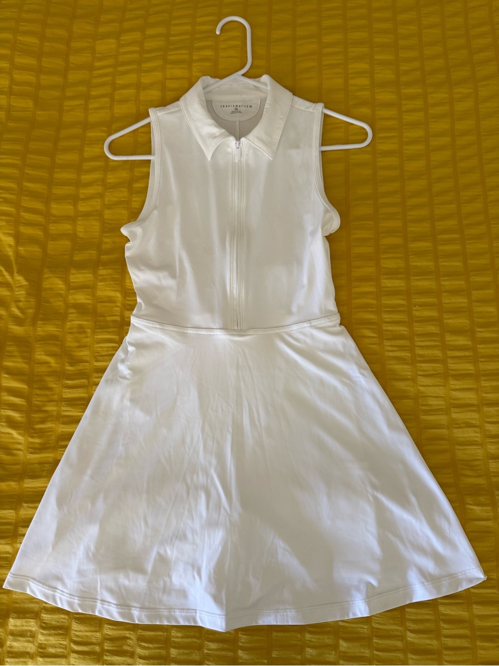 Travis Mathew Movement Sleeveless Polo Dress 2.0 White XS - Picture 4 of 12